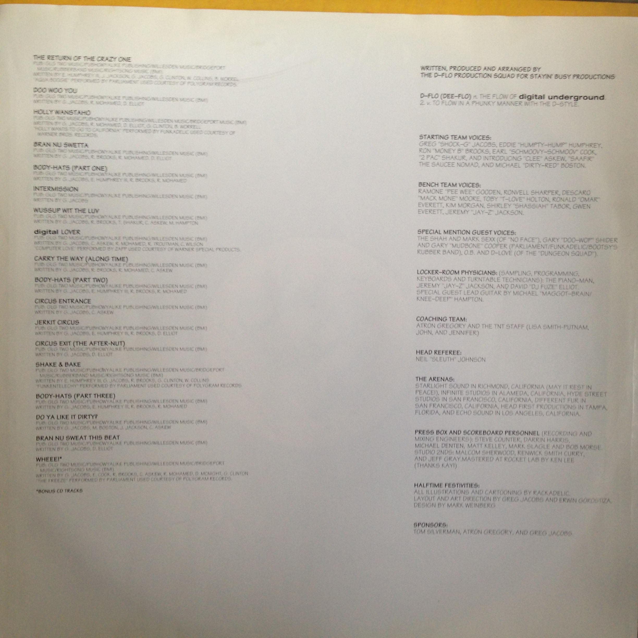 Digital Underground The Body Hat Syndrome Trax